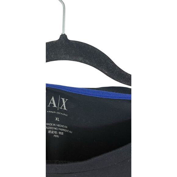 Y2K Armani Exchange Graphic T-shirt Fire Flame Black Orange Crew Neck XL - Picture 6 of 9